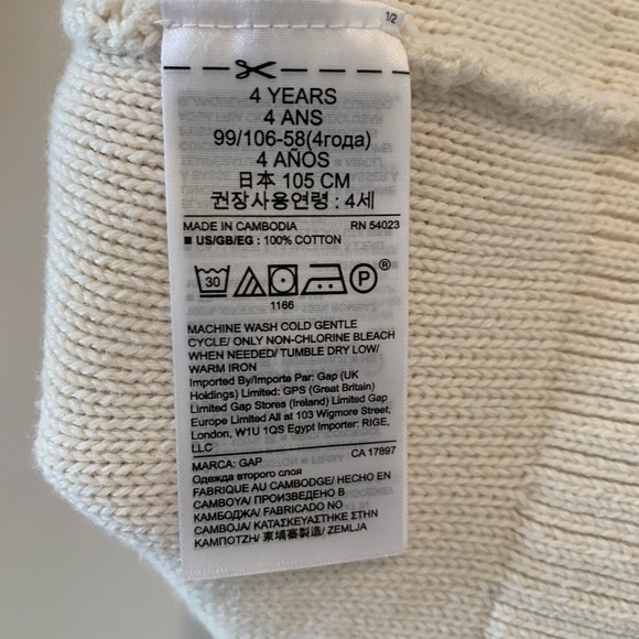 Gap cream colour knit long sleeve sweater dress. Size 4. - Picture 4 of 4